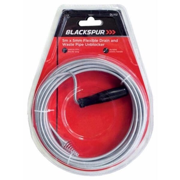 Homepride Online-Blackspur 5m x 5mm Flexible drain and Waste pipe Unblocker