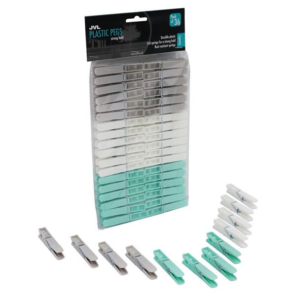 Homepride Online-JVL PLASTIC PEGS STRONG HOLD pack of 36