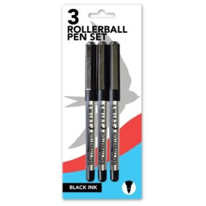 Homepride Online-Swift  3 Rollerball Pen Set- Black Ink