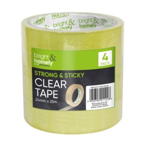 Homepride Online-Bright and Homely Strong and Sticky Clear Tape- 24mm x 25m ( 4 pack)