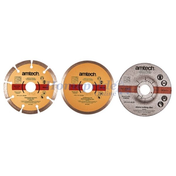 Homepride Online-3 Piece 115mm (4.5") diamond and cut off blade set