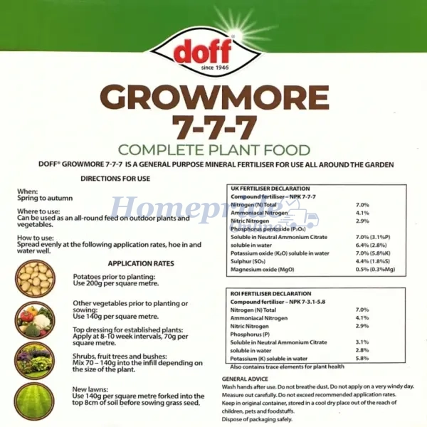 Homepride Online-Growmore 7-7-7 Granular Fertiliser 2kg