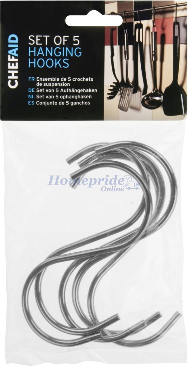 Homepride Online-S Hooks Stainless Steel x 5