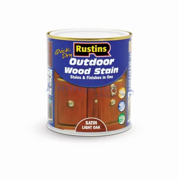 Quick Dry Exterior Woodstain Satin Light Oak 500ml