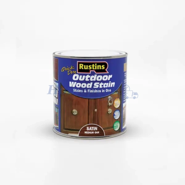 Quick Dry Exterior Woodstain Satin Medium Oak 250ml