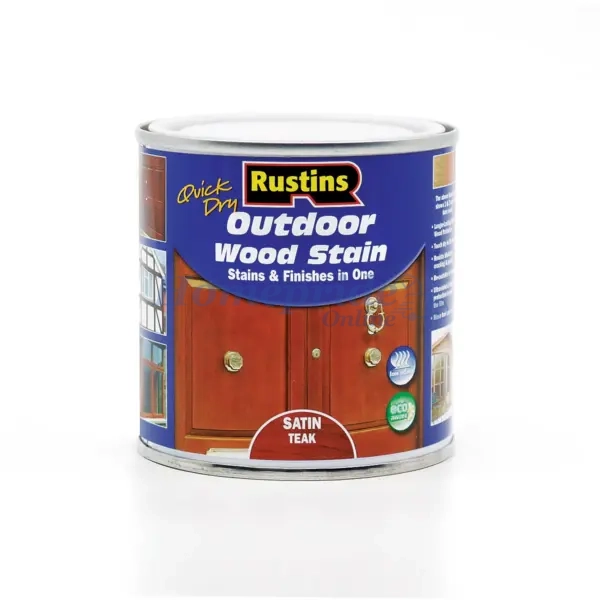 Quick Dry Exterior Woodstain Satin Teak 250ml