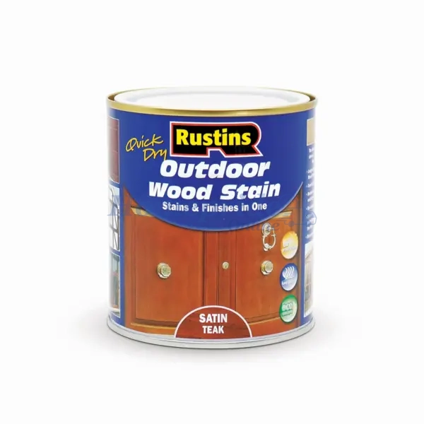 Quick Dry Exterior Woodstain Satin Teak 500ml