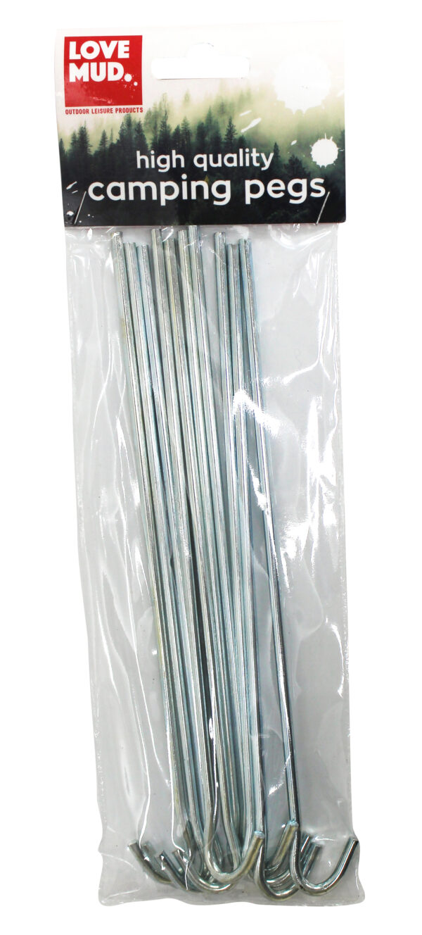 10 Pack Galvanised Steel Tent Ground Pegs