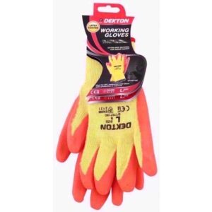 DEKTON GLOVES LATEX COATED ORAGE LARGE PK12
