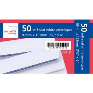 ENVELOPES 3X6 WHITE SELF SEAL PK20