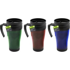 BRIGHT & HOMELY THERMAL TRAVEL MUG 400ML ASSORTED COLOURS