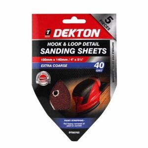 DEKTON HOOK /LOOP MIXED SANDING SHEETS 5PC