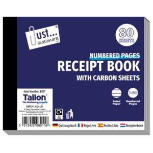 JUST STATIONERY BOOK RECEIPT PK12