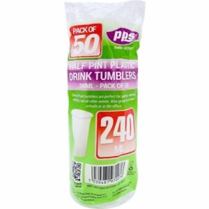PPS PLASTIC GLASSES HALF PINT 50PCS