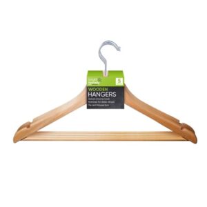 BRIGHT & HOMELY HANGERS WOODEN 5 PACK