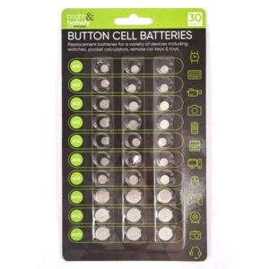 BRIGHT & HOMELY BUTTON CELL BATTERIES ASSORTED 30 PACK