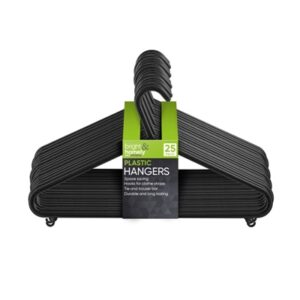 BRIGHT & HOMELY HANGERS PLASTIC BLACK 25 PACK