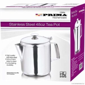 PRIMA  STAINLESS STEEL TEA POT 48OZ