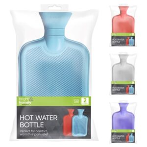 BRIGHT & HOMELY HOT WATER BOTTLE 2L ASSORTED COLOURS