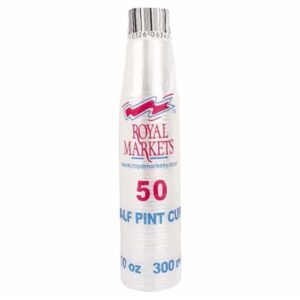ROYAL MARKET PLASTIC HALF PINT 50 GLASS