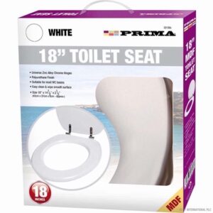 PRIMA TOILET SEAT MDF WHITE 18 INCH