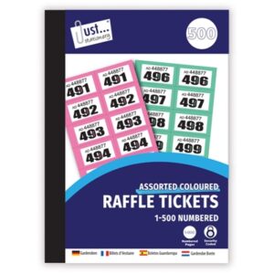 JUST STATIONERY BOOK TICKETS 1-500 PK12