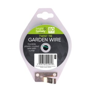 BRIGHT & HOMELY TWIST TIE GARDEN WIRE WITH CUTTER 80M