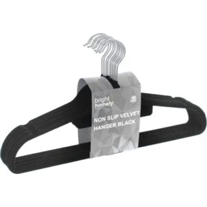 BRIGHT & HOMELY HANGERS VELVET NON SLIP BLACK 10 PACK