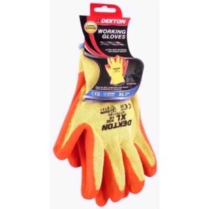 DEKTON GLOVES LATEX COATED ORANGE X LARGE PK12