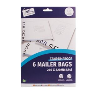 JUST STATIONERY MAILING BAGS MEDIUM 6PK