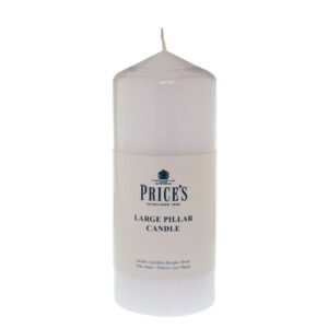 PRICES PILLAR CANDLE 6 INCH WHITE