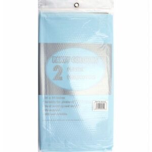 PPS PLASTIC 2 TABLECLOTHS LIGHT BLUE