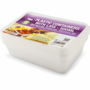 PPS MICRO CONTAINER & LIDS 500ML  5PCS