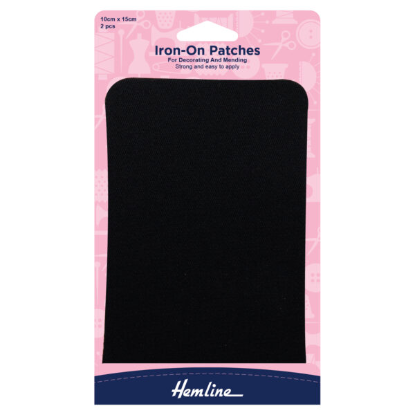 Homepride Online-Iron On Cotton Twill Patches Black - 10 x 15cm