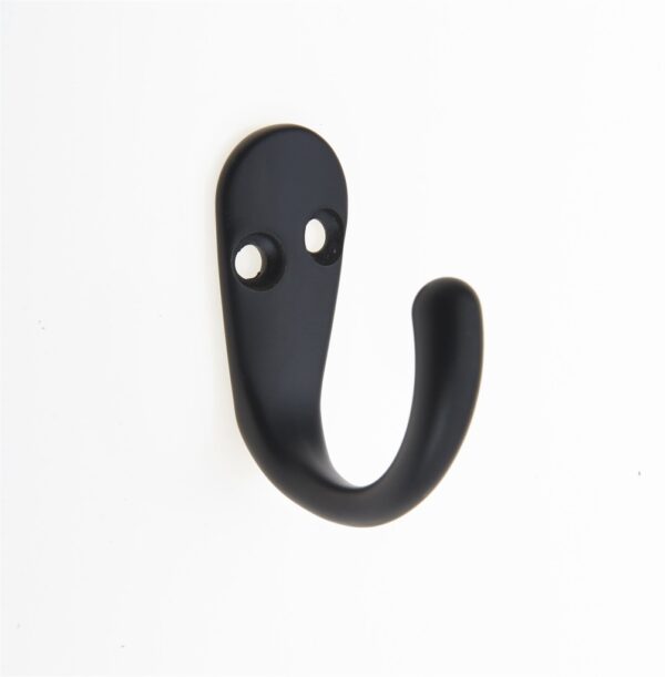 Homepride Online-Basic Single Robe Hook - Matt Black