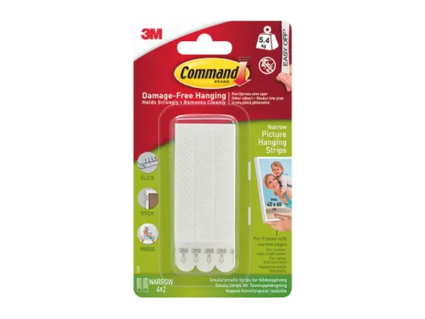 Homepride Online-3M COMMAND 5.4kg NARROW PITURE HANGING STRIPS