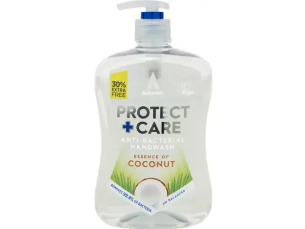 Homepride Online-Astonish Protect + Care Anti-Bacterial Handwash 600ml - Coconut