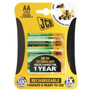 Homepride Online-JCB 4 PACK 1200mah rechargeble AA