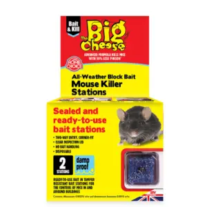 Homepride Online-BIG CHEESE ALL WEATHER BLOCK BAIT MOUSE KILLER STATIONS 2 PACK