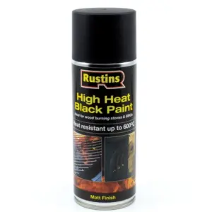 Homepride Online-RUSTINS HIGH HEAT BLACK PAINT HEAT RESISTANT UP TO 600oc matt finish 400ml