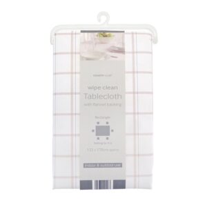 Homepride Online-Country Club wipe clean tablecloth with flannel backing 132 x 178cm approx- natural check